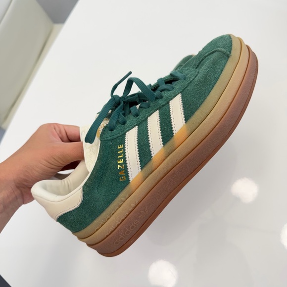 Adidas Gazelle Green and White Women's Sneakers - Picture 5 of 8